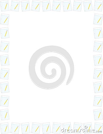 Loose leaf paper and pencil border vector available Stock Photo