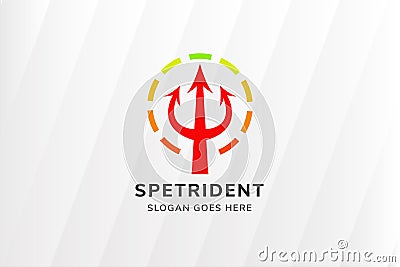 Power trident logo design template. Vector Illustration