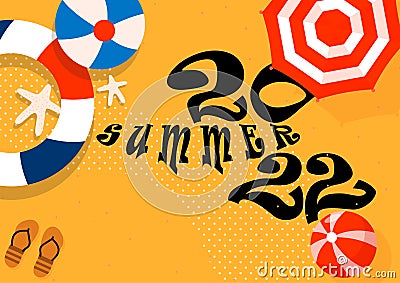 SUMMER 2022 GRAPHIC WITH SAND - VECTOR Vector Illustration