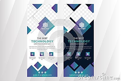 The best technology vertical banner design template Vector Illustration