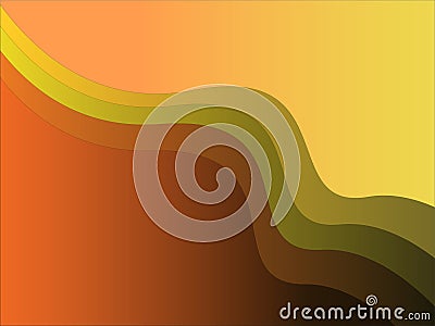 Brown Green Autum Wave Abstract Background Illustration Vector Illustration