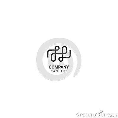 Logo, icon, symbol, company or business monogram geometry letter H has the meaning of being flexible and gentle in providing servi Vector Illustration