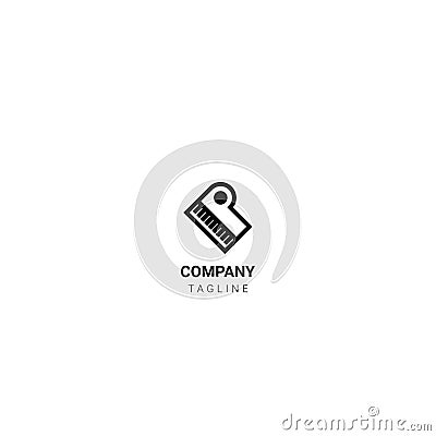 Logo, icon, symbol, monogram P piano has the meaning of harmony in the strains of the piano. Vector Illustration
