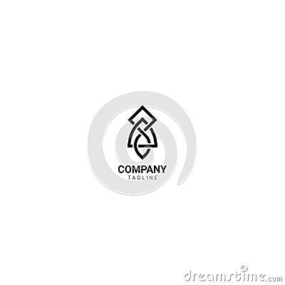The woven monogram logo has the meaning of luxury and elegance to be an attraction and center of attention. Vector Illustration