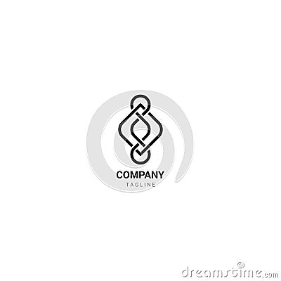 The woven monogram logo has a feminine meaning and beauty is the attraction and the center of attention Vector Illustration