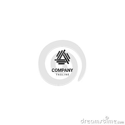 The triangle of togetherness monogram logo Vector Illustration