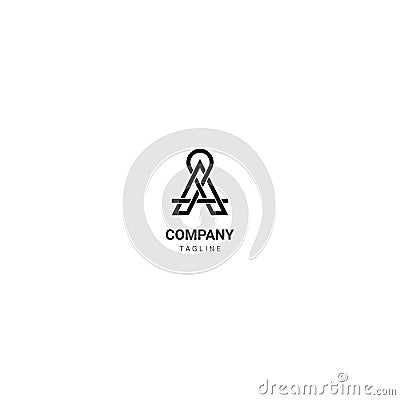 Logo monogram A triangle has the meaning of the first key to success is focus. Vector Illustration