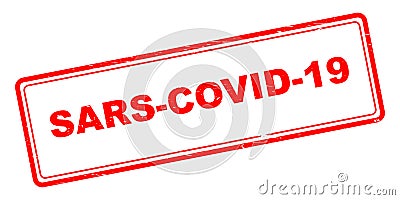 Sars covid 19 stamp on white Stock Photo