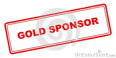 Gold sponsor stamp on white Stock Photo