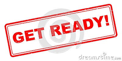 Get ready stamp on white Stock Photo