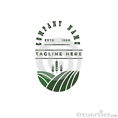 Badges Farmer Logo Design Vector Illustration