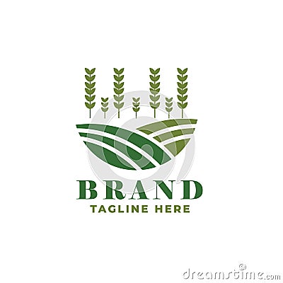 Badges Farmer Logo Design Vector Illustration