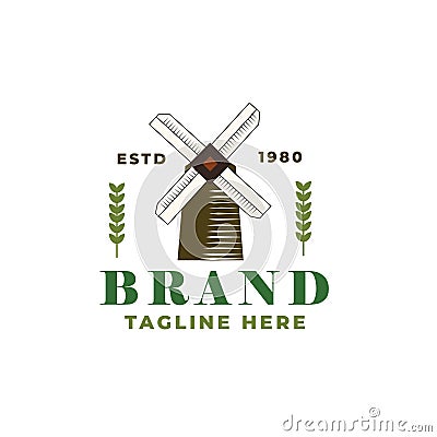 Badges Farmer Logo Design Vector Illustration
