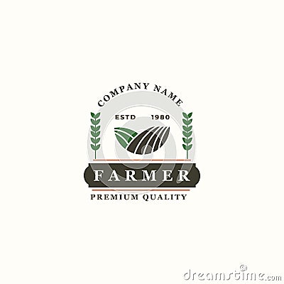 Badges Farmer Logo Design Vector Illustration