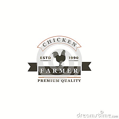 Badges Farmer Logo Design Vector Illustration