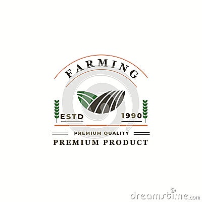 Badges Farmer Logo Design Vector Illustration