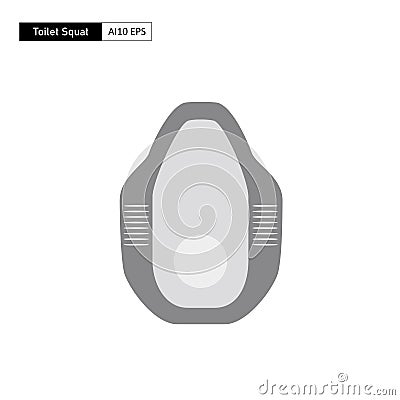 Squat toilet flat design, the latrine that is often found in Asian countries Vector Illustration