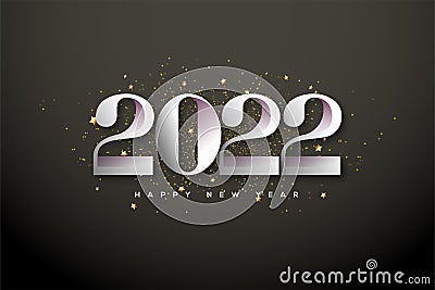 2022 happy new year with classic 3d numbers. Vector Illustration