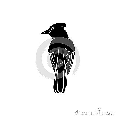 BBlue jay bird silhouette vector illustration Vector Illustration