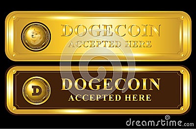 Dogecoin accepted here Vector Illustration