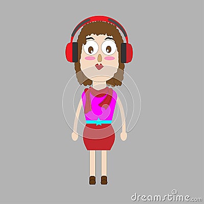 design of cute girl cartoons character Vector Illustration