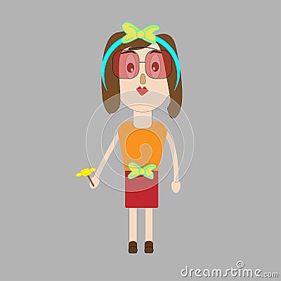 design of cute girl cartoons character Vector Illustration