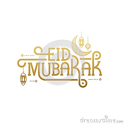 Selamat hari raya idul fitri means happy eid al fitr vector illustration. Eid mubarak lettering typography Vector Illustration