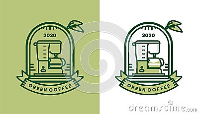 coffee logo design, modern vintage coffee maker for cafe logo Vector Illustration