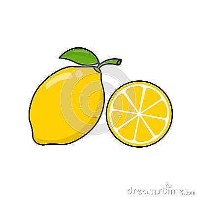 Fresh Lemon fruit illustration to keep everyone healthy Stock Photo