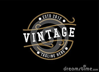 Classic Vintage Retro Label Badge logo design for cloth apparel Vector Illustration