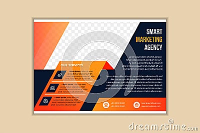 smart marketing agency business flyer design template in horizonta layout Vector Illustration