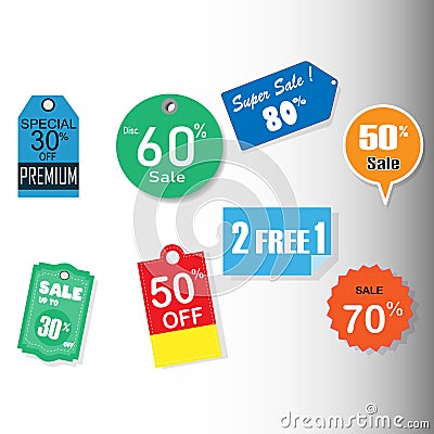 upermarket or department store sales labels, Vector Illustration