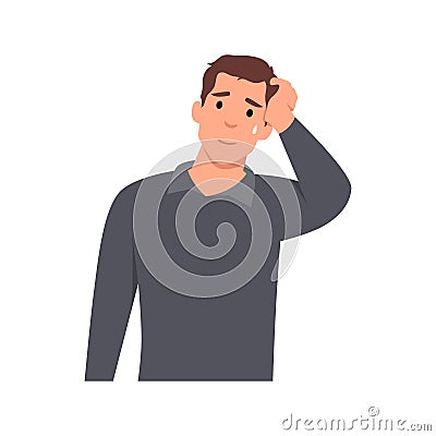 Young man Disappointed man with facepalm gesture, Vector Illustration