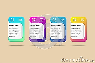 Vector illustration infographics long squares with rounded corners. Vector Illustration