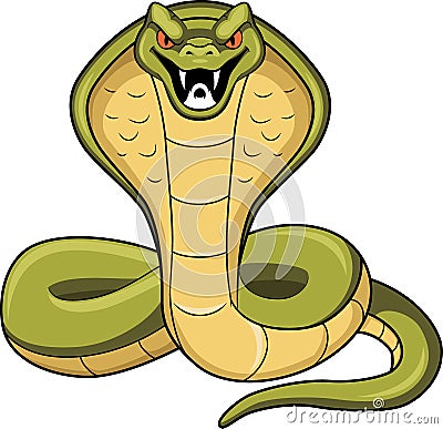 Cobra snake cartoon mascot character Vector Illustration