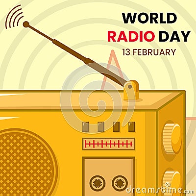 simple radio day design templete. minimal, 3d and flat concept Vector Illustration