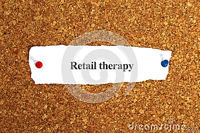 retail therapy word on paper Stock Photo