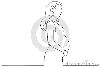 A young woman preparatory before childbirth Vector Illustration