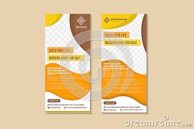 Banner roll up design, build your home life concept. Graphic template Vector Illustration