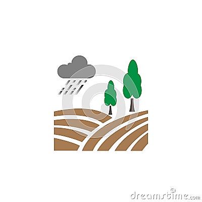 logo agriculture green tree template design trendy Cartoon Illustration