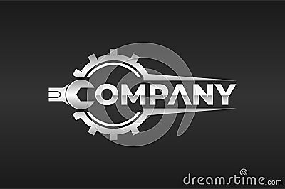 wrench gear logo Vector Illustration