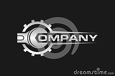 wrench gear logo Vector Illustration