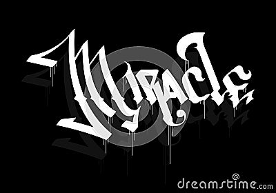 MIRACLE word lettering custom style Vector Illustration