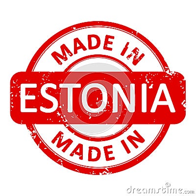 Made In ESTONIA Round Red Stamp Grunge Seal Isolated Vector Vector Illustration