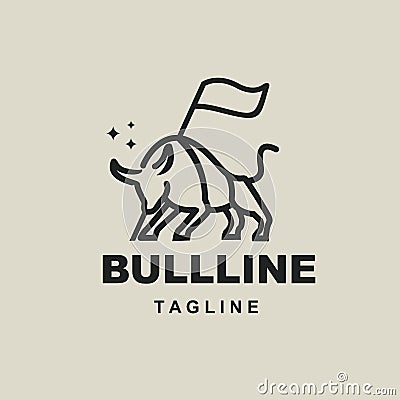 bull line minimalis Vector Illustration