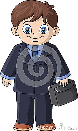 Cute businessman holding a briefcase Vector Illustration