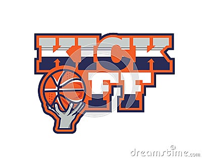 kick off tournament minmalist Basketball ball logo Vector Illustration