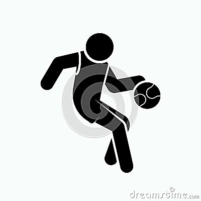 Basketball Player Icon. Famous Athlete, Popular Sport Symbol. Basic RGB Stock Photo