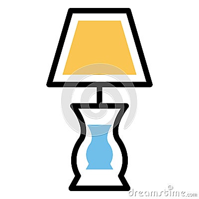 Basic RGB Bedside, bulb Vector Icon which can easily modify or edit Vector Illustration