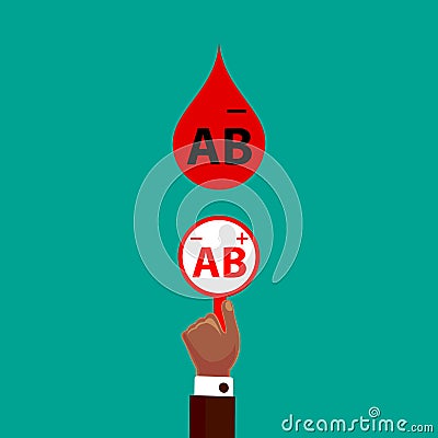 Blood Compatibility Donation. Blood AB negative. Vector Illustration